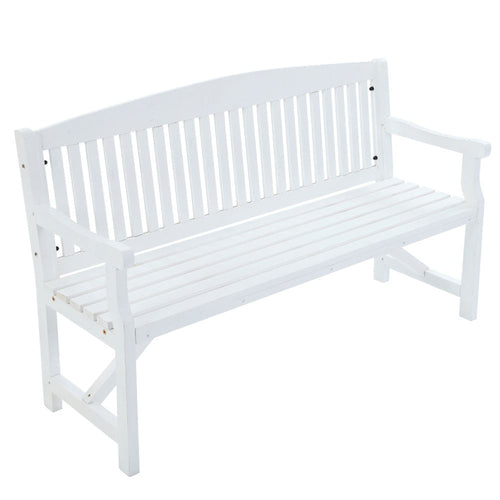White wooden bench on a white background