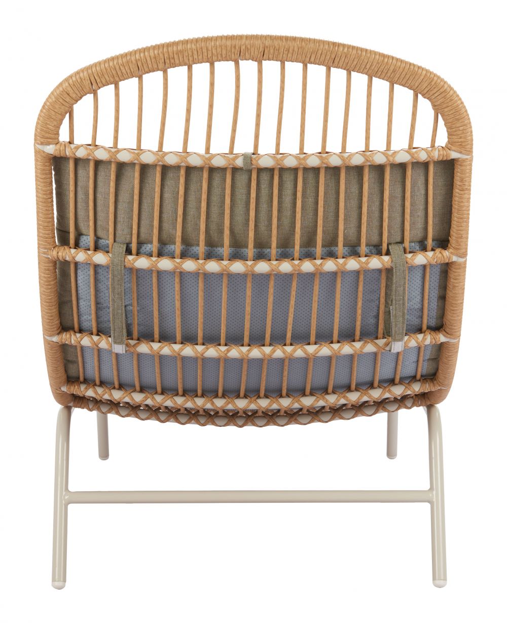 LOOMLAN Skim Outdoor Chaise Lounge | Olefin Fabric & Rattan | Multicolor