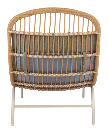 LOOMLAN Skim Outdoor Chaise Lounge | Olefin Fabric & Rattan | Multicolor