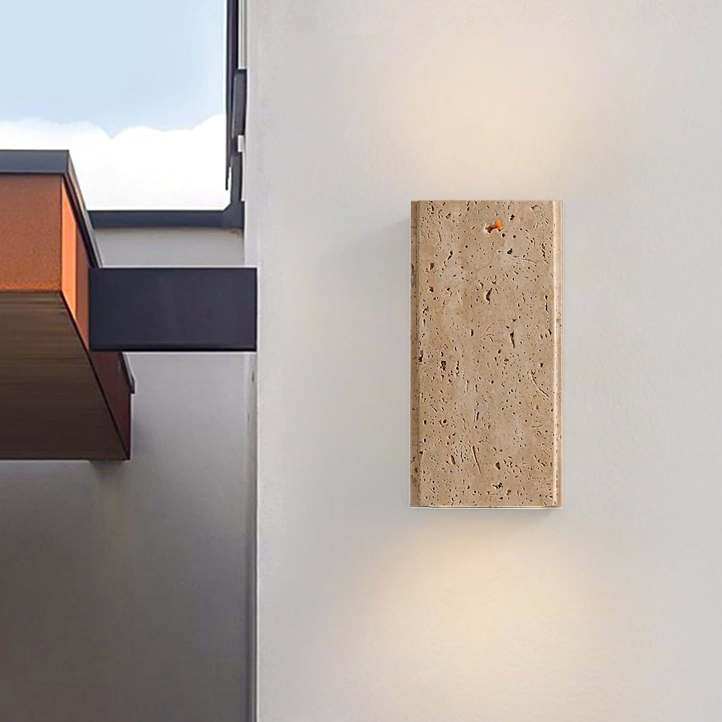 Travertine Outdoor Wall Sconce | Natural Stone | Waterproof | E27 | UL/CE/SAA Certified
