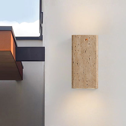 Travertine Outdoor Wall Sconce | Natural Stone | Waterproof | E27 | UL/CE/SAA Certified