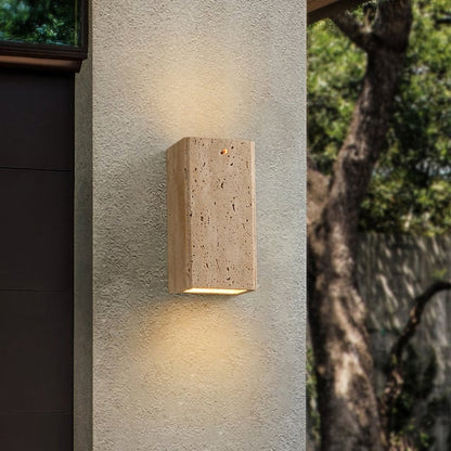 Travertine Outdoor Wall Sconce | Natural Stone | Waterproof | E27 | UL/CE/SAA Certified