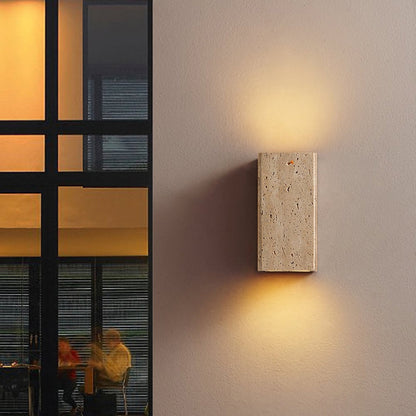 Travertine Outdoor Wall Sconce | Natural Stone | Waterproof | E27 | UL/CE/SAA Certified