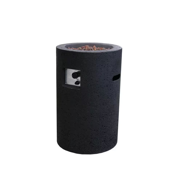 Modeno Lava Tube 27.8'' Round Concrete Propane Fire Pit | 40,000 BTU | No Assembly