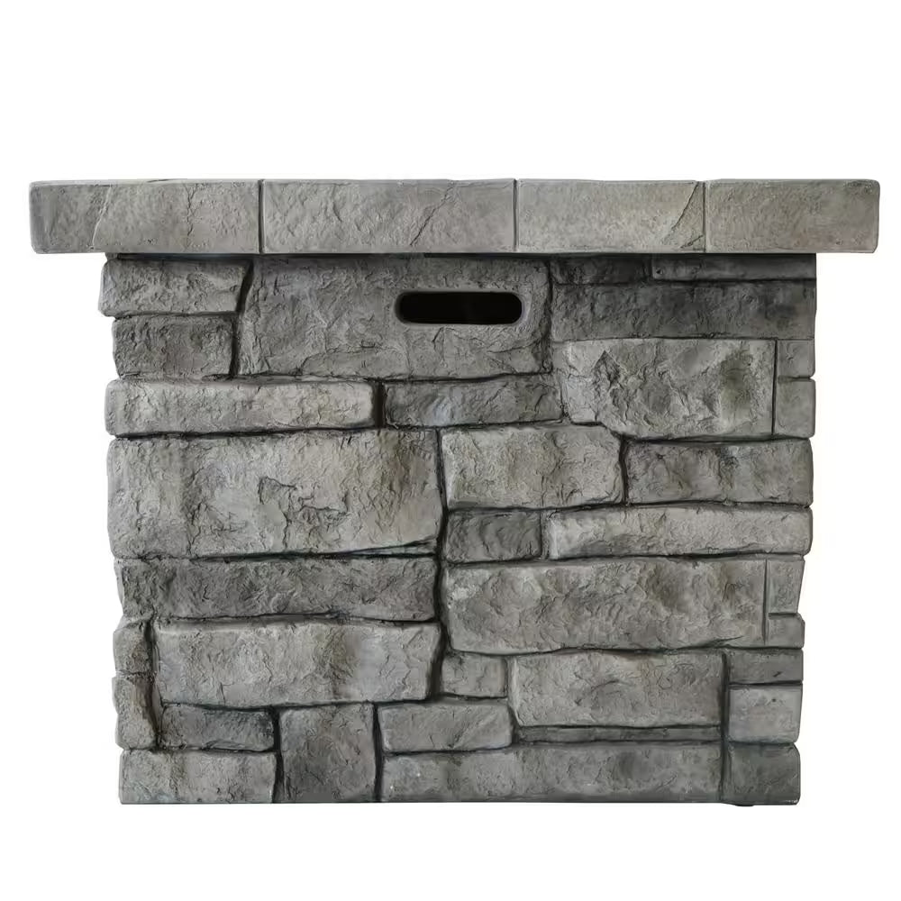 Xiomara 30 In. X 24 In. Square MGO Propane Outdoor Patio Fire Pit in Grey