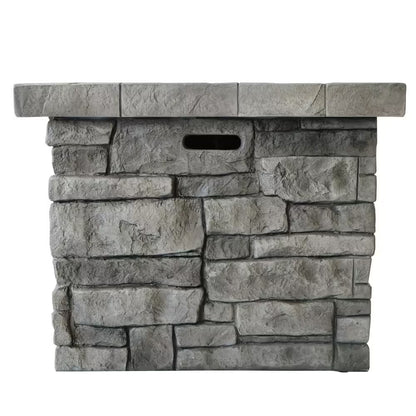 Xiomara 30 In. X 24 In. Square MGO Propane Outdoor Patio Fire Pit in Grey