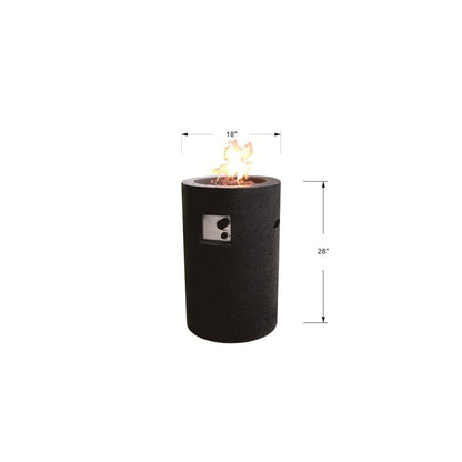 Lava Tube 27.8 In. High round Concrete Liquid Propane Fire Pit