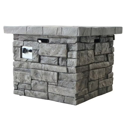Xiomara 30 In. X 24 In. Square MGO Propane Outdoor Patio Fire Pit in Grey