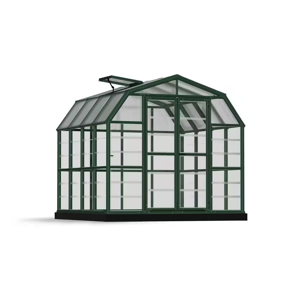 Grand Gardener 8 Ft. X 8 Ft. Green/Clear Polycarbonate DIY Greenhouse Kit