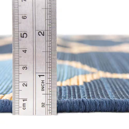 Outdoor Eden Trellis Blue 4' 0 X 6' 0 Area Rug
