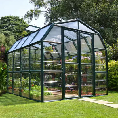 Grand Gardener 8 Ft. X 8 Ft. Green/Clear Polycarbonate DIY Greenhouse Kit