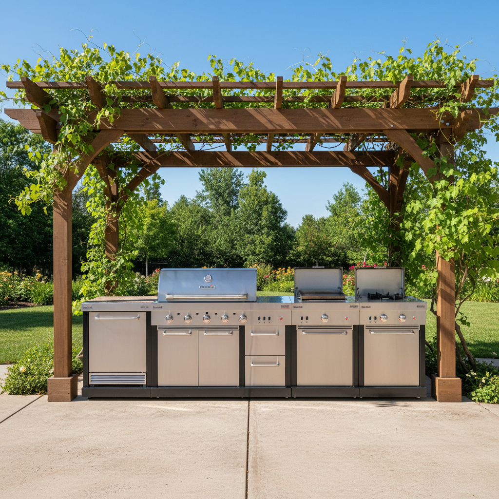 Char-Broil Medallion — Pergola Patio Setting