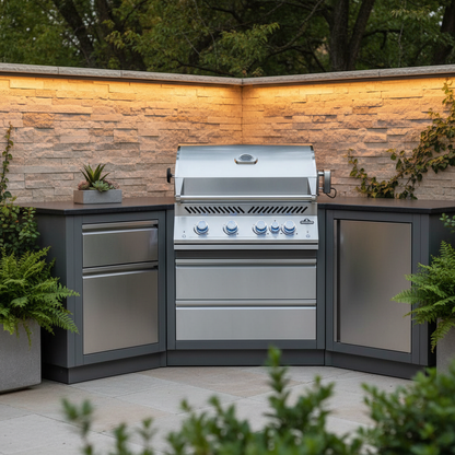 Corner Outdoor Kitchen Island - Close Up