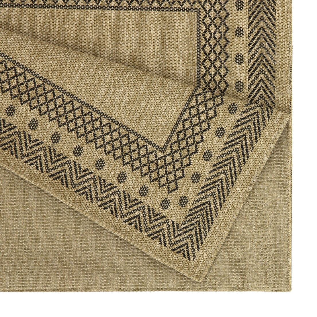 Textured fabric with geometric pattern on a beige background
