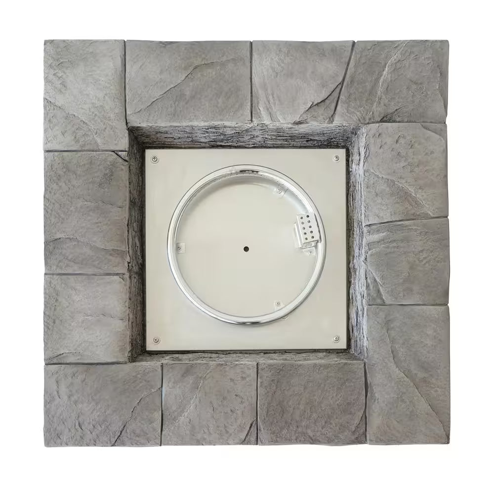 Xiomara 30 In. X 24 In. Square MGO Propane Outdoor Patio Fire Pit in Grey