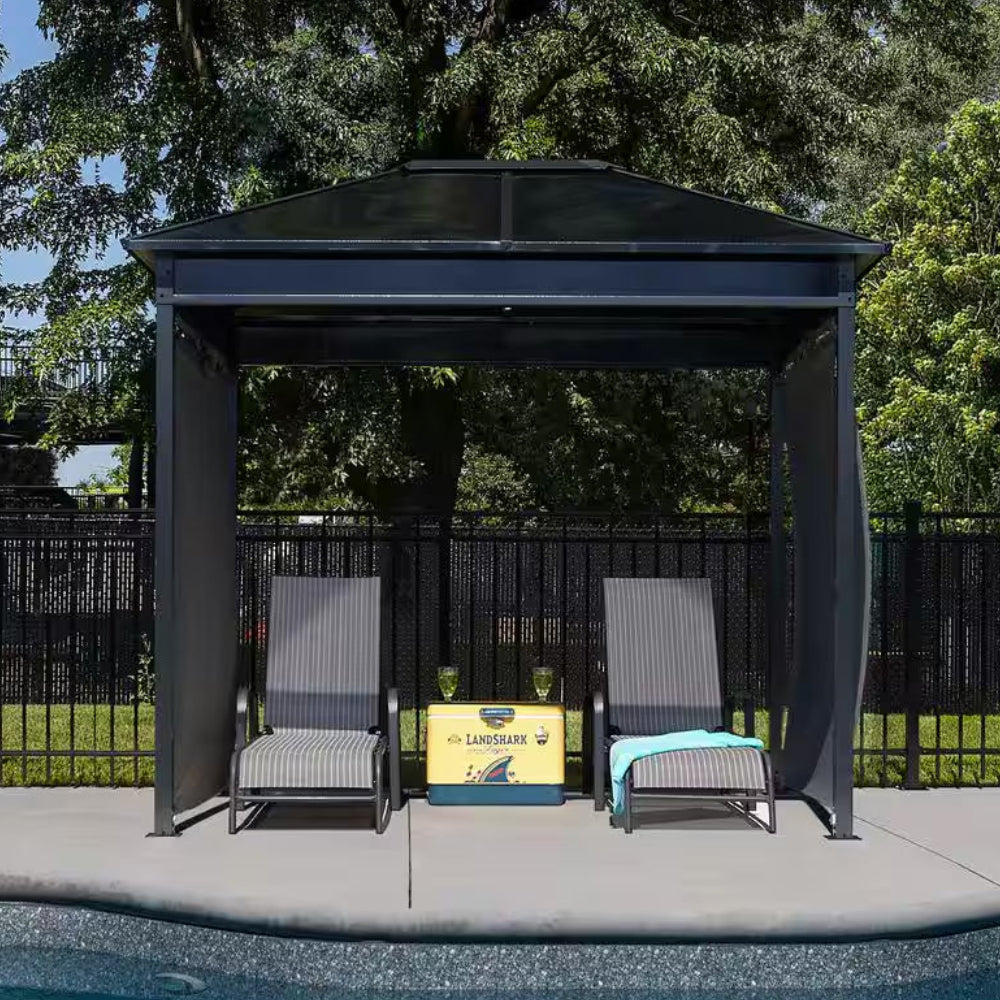 Danxia 7 Ft. X 9 Ft. Grey Cabana Steel Framed Gazebo