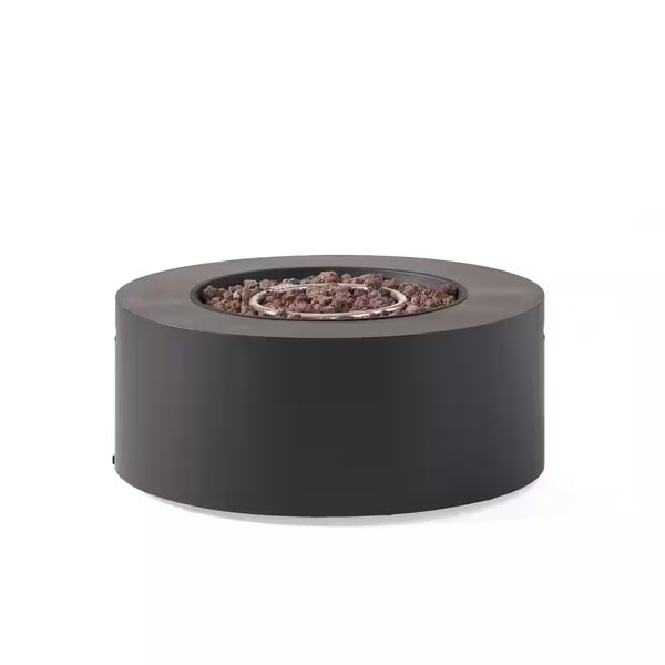 32" Round Iron Propane Fire Pit Table – 40,000 BTU in Dark Grey