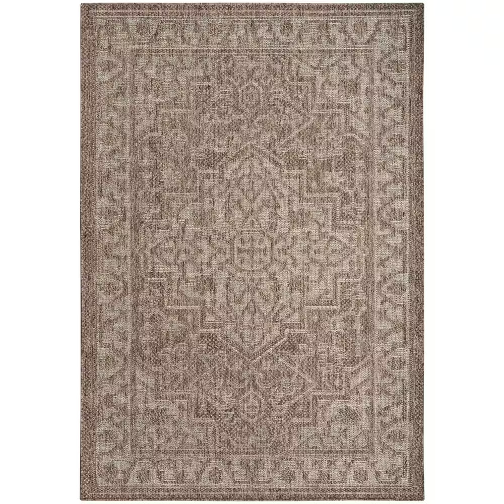 Tulum Brown 5 Ft. X 7 Ft. Center Medallion Contemporary Area Rug