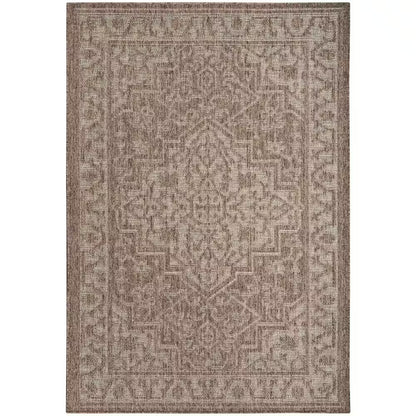 Tulum Brown 5 Ft. X 7 Ft. Center Medallion Contemporary Area Rug