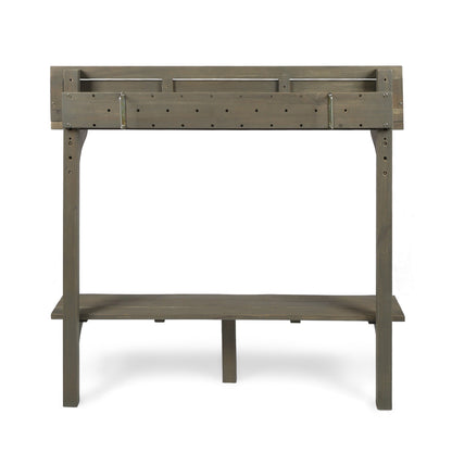 NIKKI CASA 3-Piece Outdoor Balcony Bar Set | Gray Acacia Wood | Table & 2 Stools | Seats 2