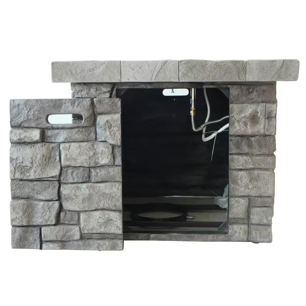 Xiomara 30 In. X 24 In. Square MGO Propane Outdoor Patio Fire Pit in Grey