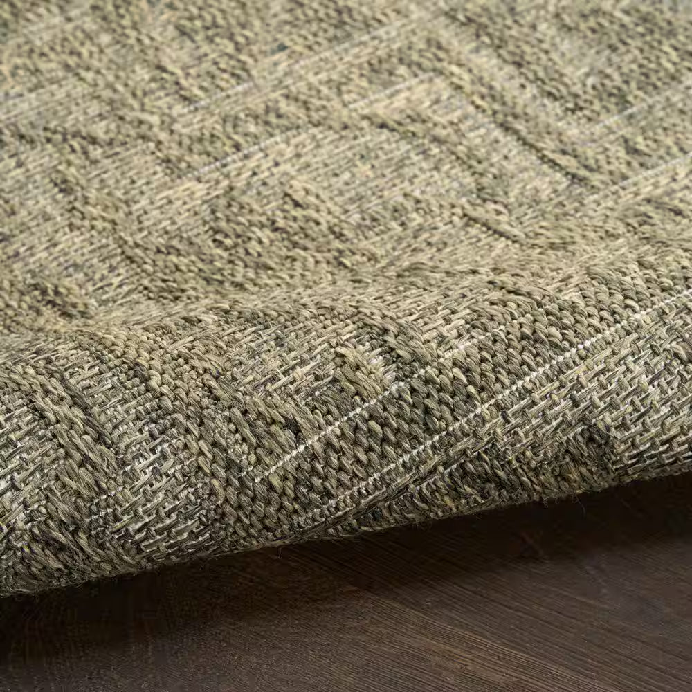 Tulum Olive 2 Ft. X 6 Ft. Center Medallion Contemporary Runner Area Rug