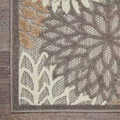 Aloha Natural 10 Ft. X 13 Ft. Floral Modern Indoor/Outdoor Patio Area Rug