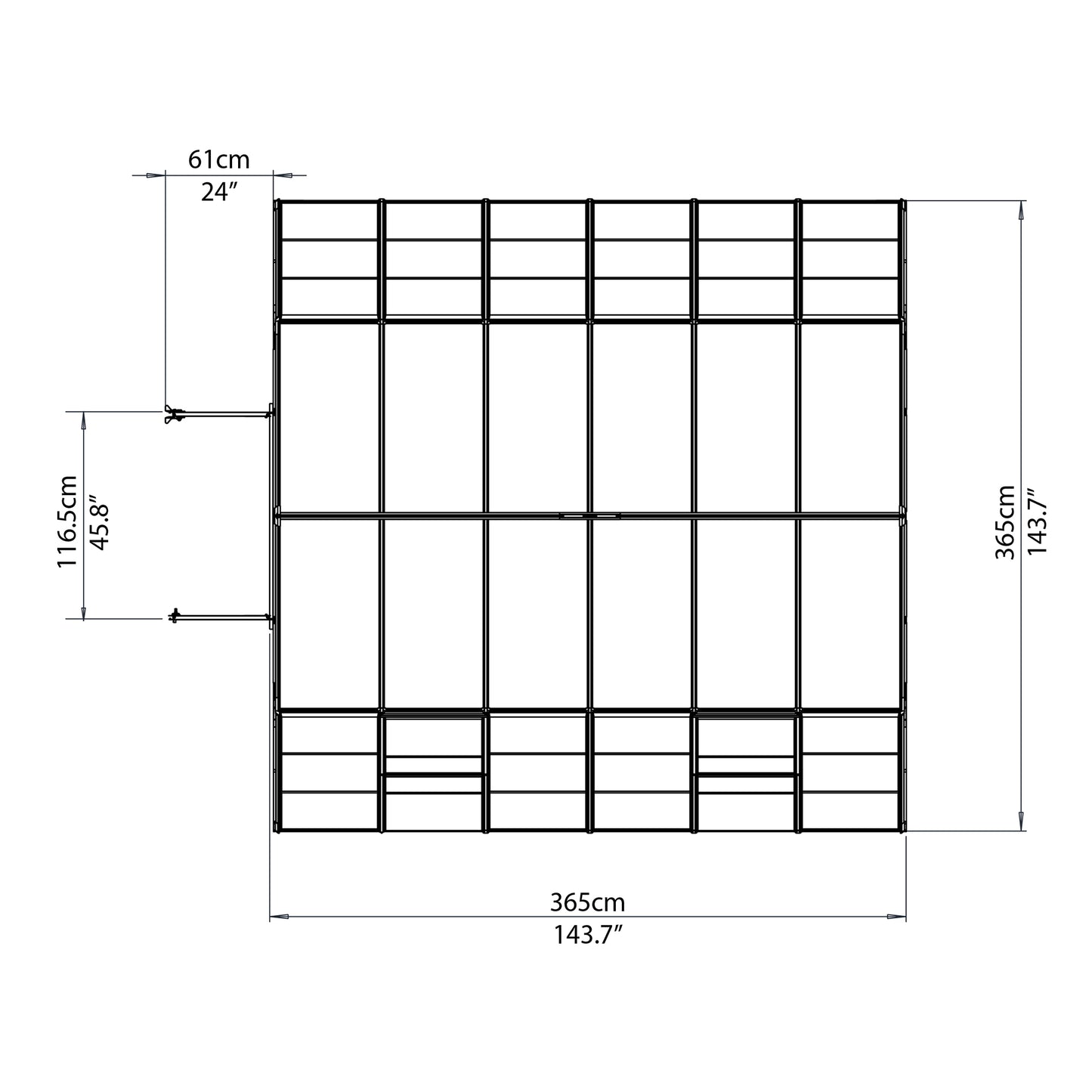 Palram Canopia Americana 12 Ft. X 12 Ft. Greenhouse Kit with Premium Accessory Pack