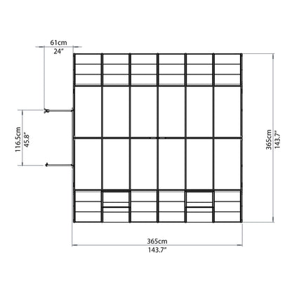 Palram Canopia Americana 12 Ft. X 12 Ft. Greenhouse Kit with Premium Accessory Pack