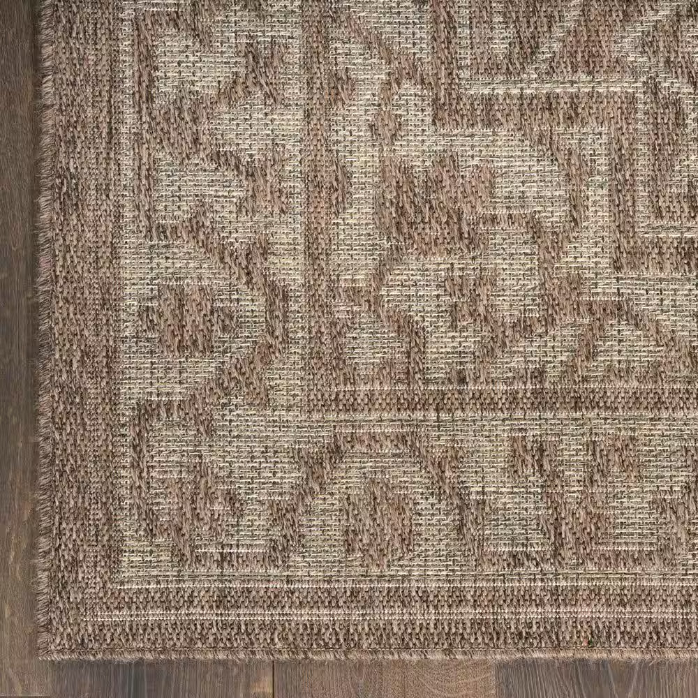 Tulum Brown 5 Ft. X 7 Ft. Center Medallion Contemporary Area Rug