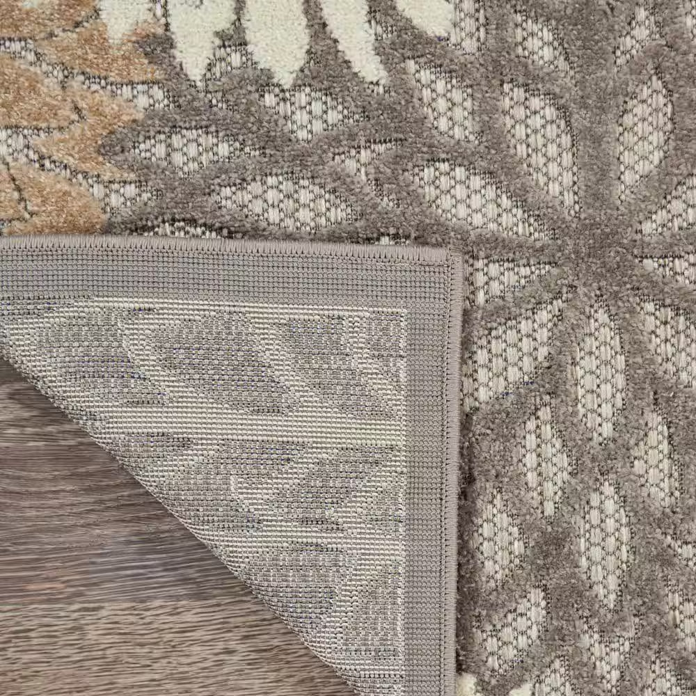 Aloha Natural 10 Ft. X 13 Ft. Floral Modern Indoor/Outdoor Patio Area Rug