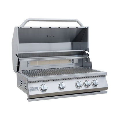 KoKoMo Grills St. John 7'6'' BBQ Island | 32'' Grill, Built-In Fridge, LED Lights | LP or NG