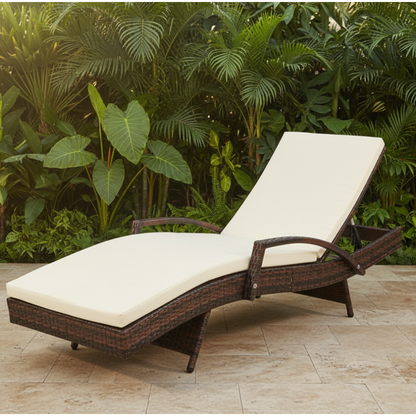 PE Wicker Sun Lounger Lifestyle
